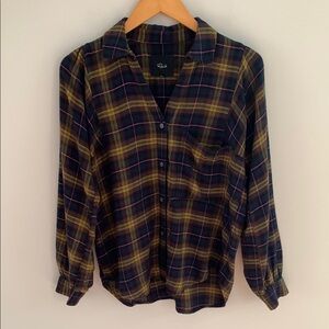 Rails Lauren Plaid Flannel Button Up Shirt Size XS Fall Soft Cozy Gorpcore Warm